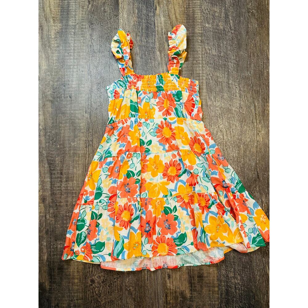 Copper Key Girls Multicolor Floral Smocked Sleeveless Tired Dress Size XL NWT - Picture 2 of 3